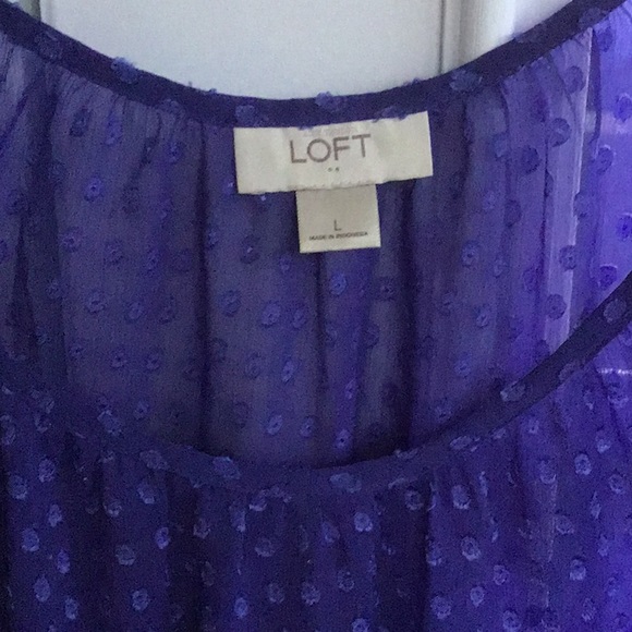 Like new LOFT sheer purple top. Size large. - Picture 3 of 5